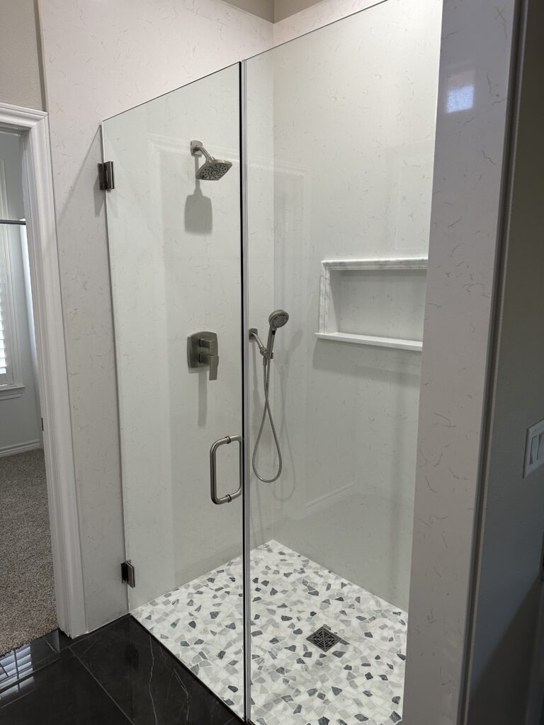 groutless shower install